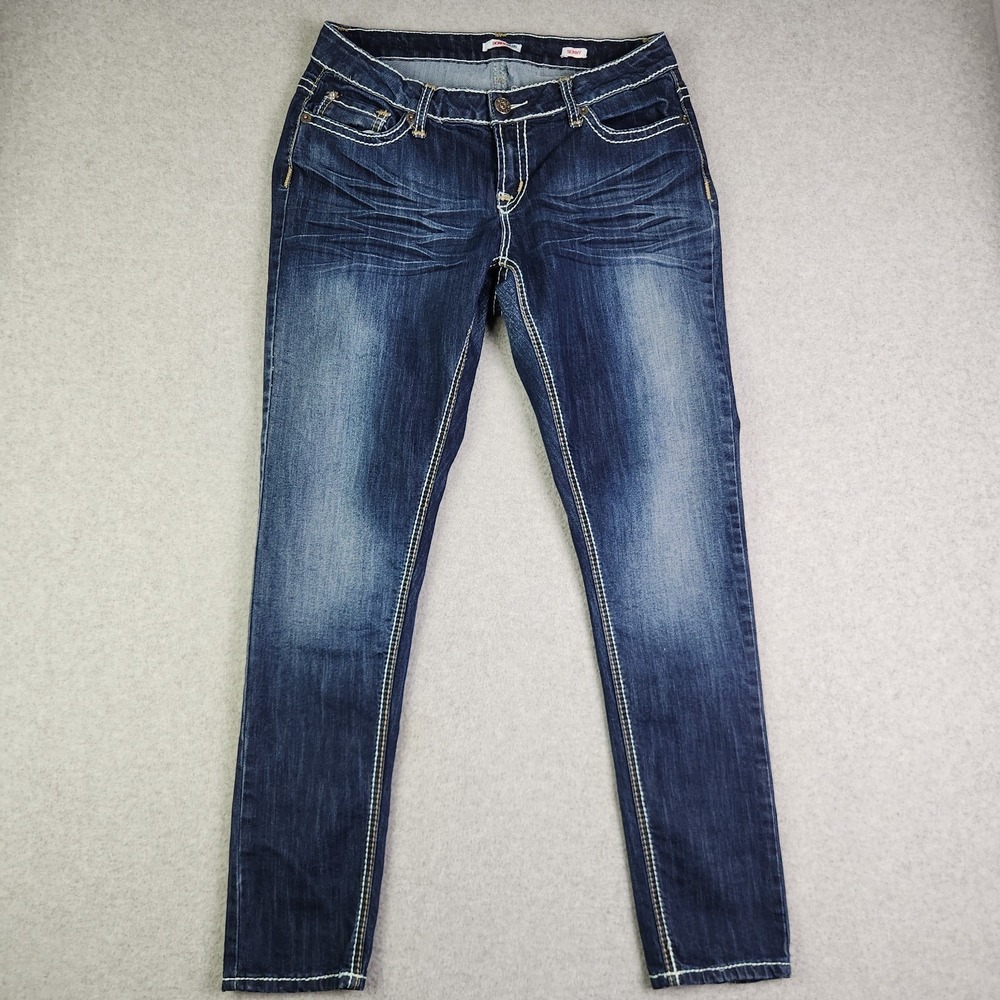 Bongo Plus Jeans Womens‎ 32W Blue Denim Cotton Blend Stretch Streetwear Skinny